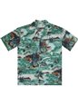 Aloha Republic Paradise Vacation Green Cotton Men&#39;s Hawaiian Shirt