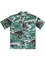 Aloha Republic Paradise Vacation Green Cotton Men's Hawaiian Shirt