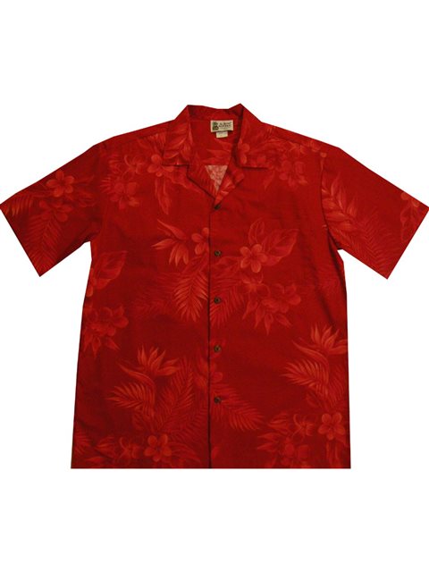 Aloha Republic Hibiscus Party Red Hawaiian Shirt 3XL