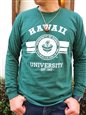 【Aloha Outlet限定】 UH 男女兼用 ハワイ大学 長袖Tシャツ [UH クラシックシール/グリーン]