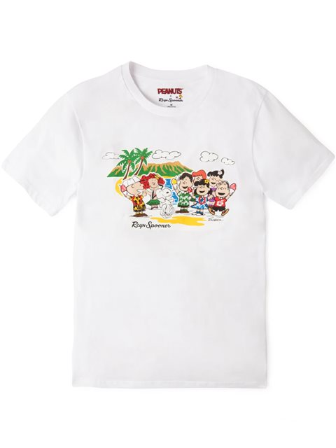 Reyn Spooner Peanuts in Hawaii White Cotton Men's Hawaiian T-shirt ...