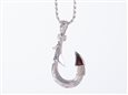 Paradise Collection Sterling Silver Hawaiian Koa Fish Hook Pendant