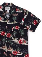 Ky's Christmas Black Cotton Poplin Men's Hawaiian Shirt