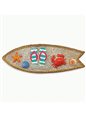 Island Heritage Coastal Polyresin Magnet - Surfboard with Crab