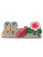 Island Heritage Coastal Polyresin Magnet - Slippers, Bottle &amp; Hibiscus