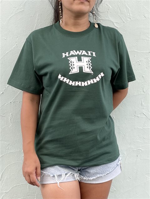 ハワイ大学 University of Hawaii ロゴ グリーン  Tシャツ