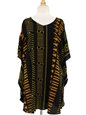 Napua Collection Honolulu Tribal Black Rayon Cover Up w/ Shoulder Holes