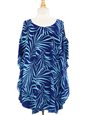 Napua Collection Honolulu Orchid Navy&amp;Blue Rayon Cover Up w/ Shoulder Holes