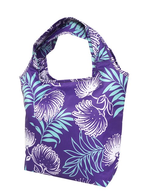 Happy Wahine Lehua Purple Insulated Lunch Tote | AlohaOutlet