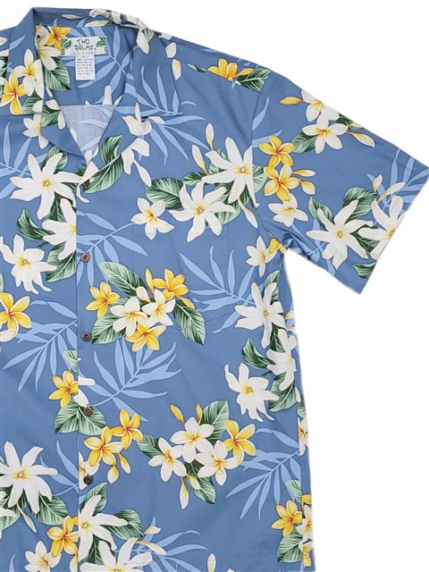 Men's Hawaiian Shirt- Two Palms - Blue Hawaii -Sky Blue