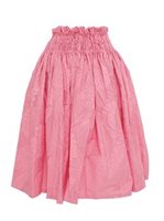 Anuenue (Pau) Monstera Rose Pink Poly Cotton Single Pau Skirt / 3 Bands