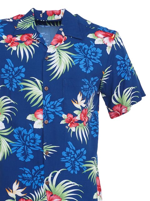 Two Palms Orchid Fern Red Rayon Women's Hawaiian Shirt , 3XL[Custom-Made]