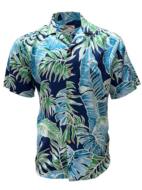 Paradise Found Ohia Navy Hawaiian Shirt