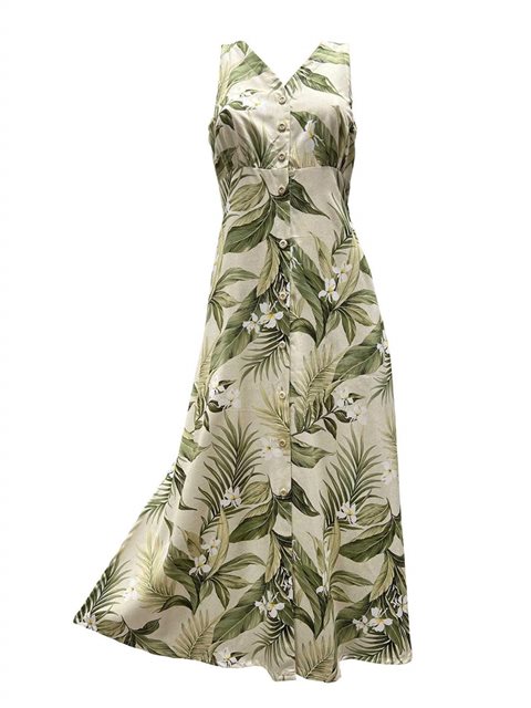 Long hawaiian print on sale dresses