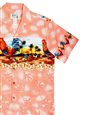 Ky&#39;s Hawaii Rooster Coral Cotton Poplin Men&#39;s Hawaiian Shirt