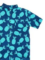 Napua Collection Honolulu メンズ アロハシャツ [パイナップル/ネイビー＆ブルー/コットン]