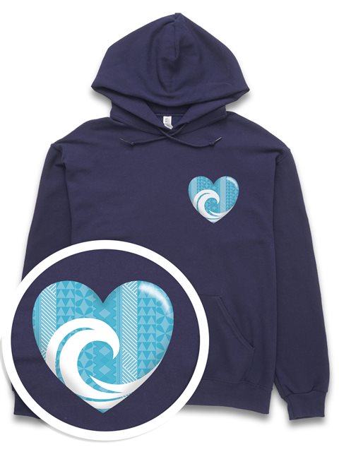 [Tribal Collection] Honi Pua Tribal Heart Wave Unisex Hawaiian Hoodie