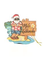 Mele Kalikimaka Hawaiian Santa Ornament