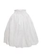 Anuenue (Pau) Monstera Leaf &amp; Plumeria White Poly Cotton Single Pau Skirt / 3 Bands