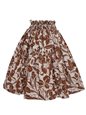 Anuenue (Pau) Hibiscus Brown Poly Cotton Single Pau Skirt / 3 Bands