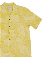 Anuenue Monstera Canary Poly Cotton Men's Hawaiian Shirt