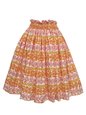 Anuenue (Pau) Pikake Lei Border Orange &amp; Natural Poly Cotton Single Pau Skirt / 3 Bands