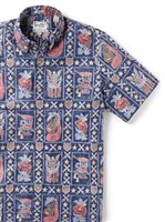 Reyn Spooner SUMMER COMMEMORATIVE 2024 CROWN BLUE Spooner Kloth Men's Hawaiian Shirt Classic Fit
