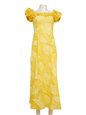 [USED ITEM] Anuenue Monstera Canary Poly Cotton Frill Puff Sleeve Long Dress(USED)