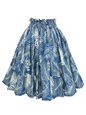 Anuenue (Pau) Turtle &amp; Areca Palm Teal Poly Cotton Single Pau Skirt / 3 Bands