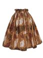 Anuenue (Pau) Tapa Monstera Brown Poly Cotton Single Pau Skirt / 3 Bands