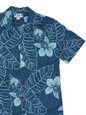 Two Palms Orchid tropical leaves Blue Cotton Men&#39;s Hawaiian Shirt