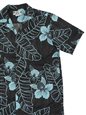 Two Palms Orchid tropical leaves Black Cotton Men&#39;s Hawaiian Shirt