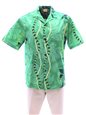 [USED ITEM] Royal Hawaiian Creations Monstera Lei Green Poly Cotton Men&#39;s Hawaiian Shirt(USED)