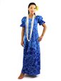 [USED ITEM] Gradation Medley Navy Poly Cotton Hawaiian Long Muumuu Dress(USED)