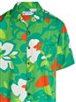 Jams World Hau Flower Green Rayon Men&#39;s Hawaiian Shirt