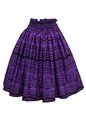 Anuenue (Pau) Tapa Triangle Purple Poly Cotton Single Pau Skirt / 3 Bands