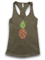 [Soha Living Collaboration] Honi Pua Pineapple Hearts Ladies Hawaiian Racerback Tank Top