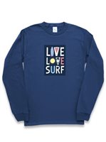 【Soha Livingコラボ】 Honi Pua ユニセックスハワイアン長袖Tシャツ [Live Love Surf]