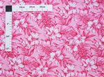 Hibiscus & Monstera Leaf Pink Poly Cotton LMH-23-985