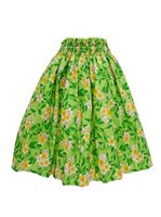 Plumeria & Pikake Lei Green Poly Cotton HMR-24-74R