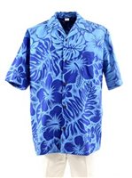 [USED ITEM] Gradation Medley Navy Poly Cotton Men's Hawaiian Shirt (USED)