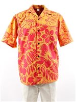 [USED ITEM] Gradation Medley Orange Poly Cotton Men's Hawaiian Shirt (USED)