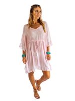 Lani Lau Sand Dollar Collection Pink Ruffle Butterfly with Stripe Dress