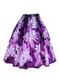 Anuenue (Pau) Tiare Plum &amp; Black Poly Cotton Single Pau Skirt / 3 Bands