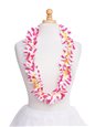 Cherry pink &amp; Yellow Plumeria Single Lei