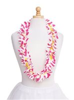 Cherry pink & Yellow Plumeria Single Lei