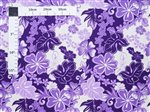 Hibiscus & Leaves Purple Poly Cotton NLX-30512