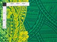 Tribal Tattoo &amp; Hibiscus Green &amp; Yellow Poly Cotton LW-23-878