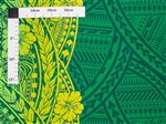 Tribal Tattoo & Hibiscus Green & Yellow Poly Cotton LW-23-878