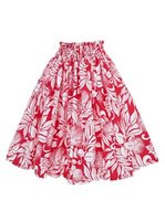 Anuenue (Pau) Ohia Lehua Red & Off-White Poly Cotton Single Pau Skirt / 3 Bands